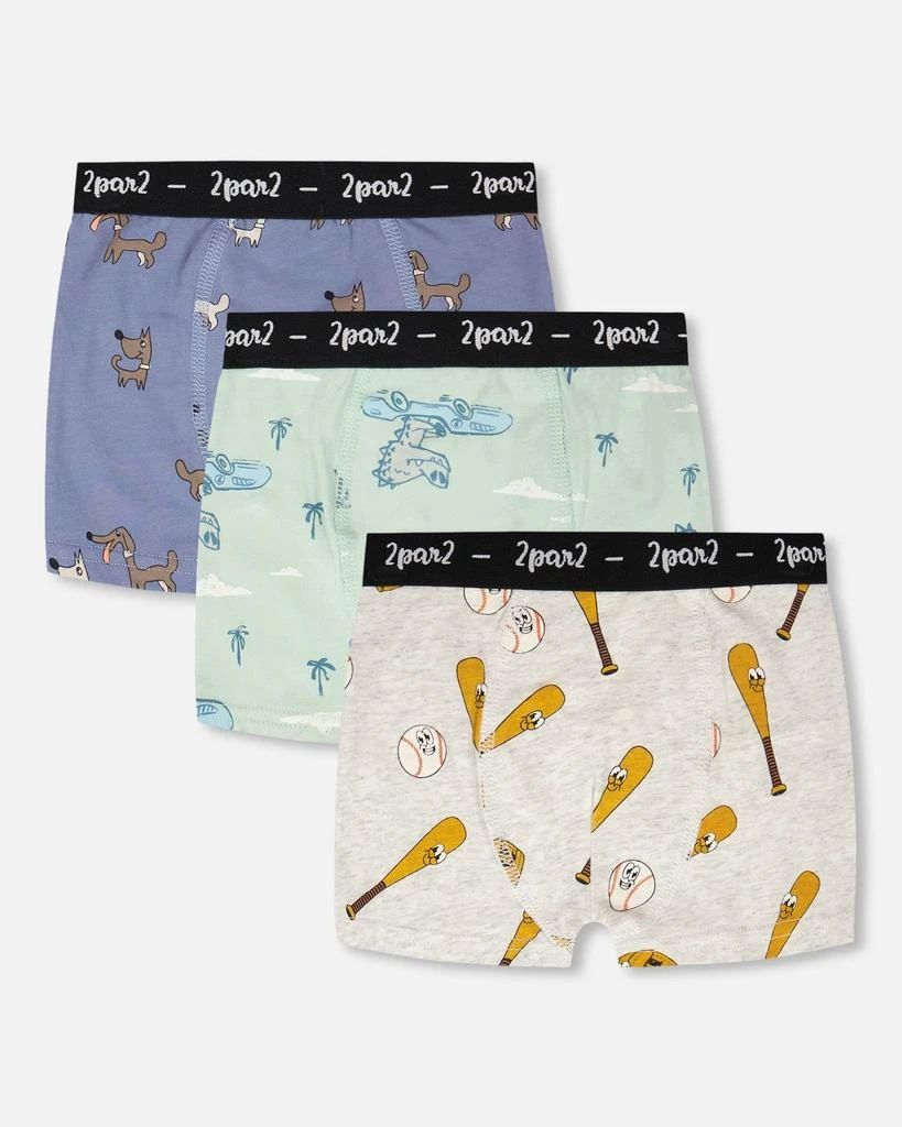 Deux par Deux Organic Cotton Printed Boxers Pack Of 3