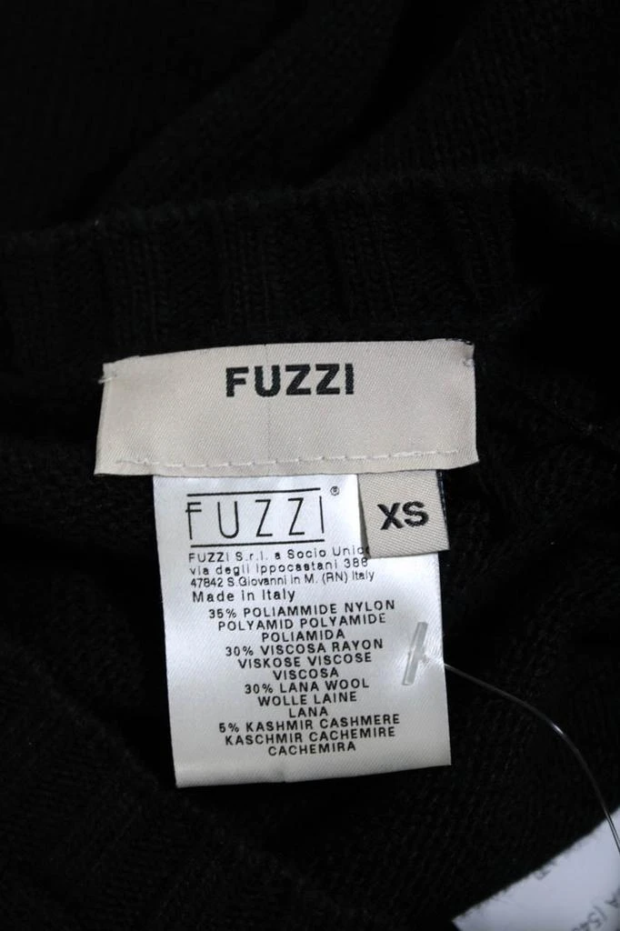 FUZZI Womens Half Sleeve Crew Neck Short Sweater Dress Black 4