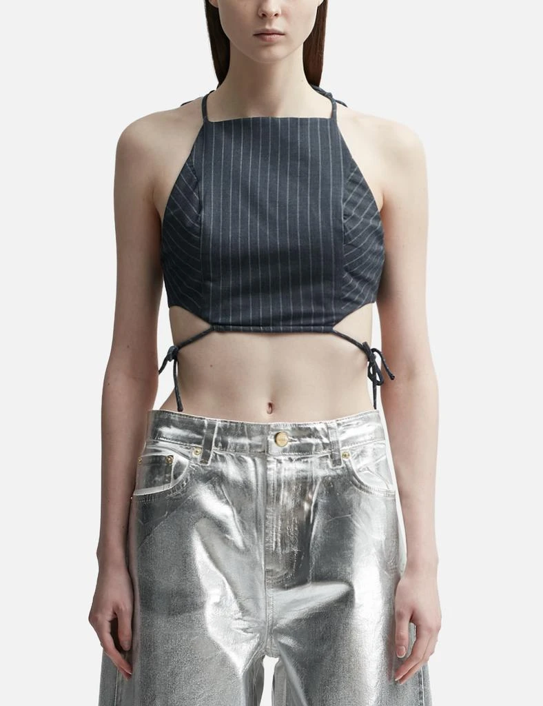 Ganni Stretch Stripe String Top 1