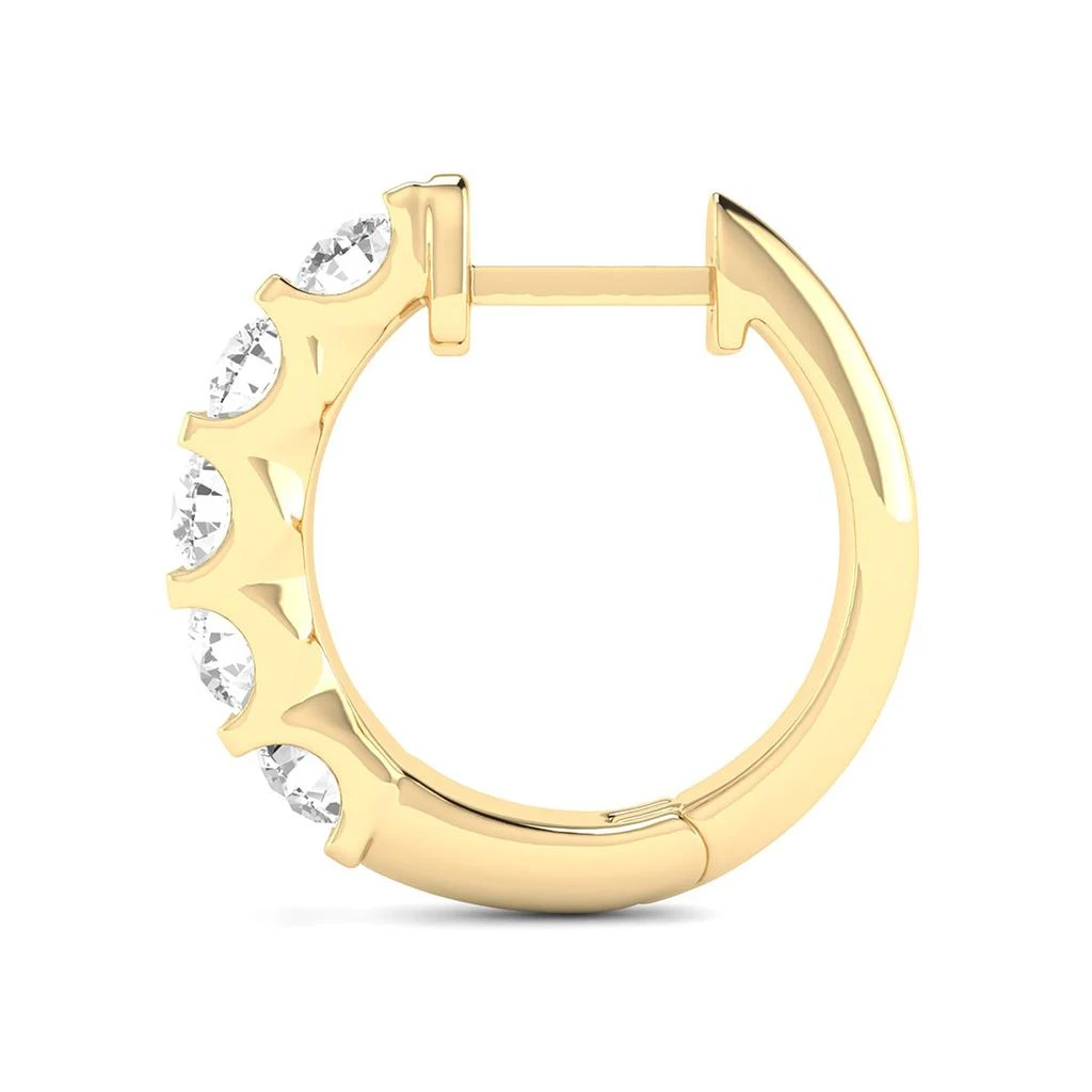 SSELECTS 1/2 Carat Tw Natural Channel Set Diamond Hoop Earrings In 14K Yellow Gold 5