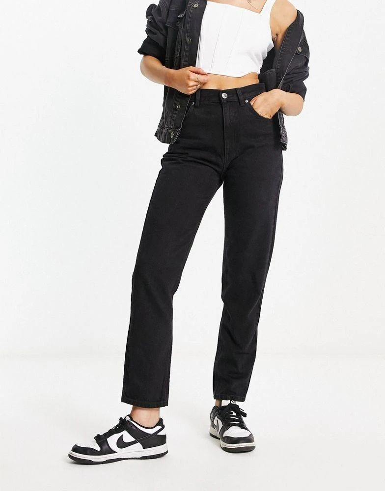 Pull&Bear Pull&Bear high waisted mom jean in black 4
