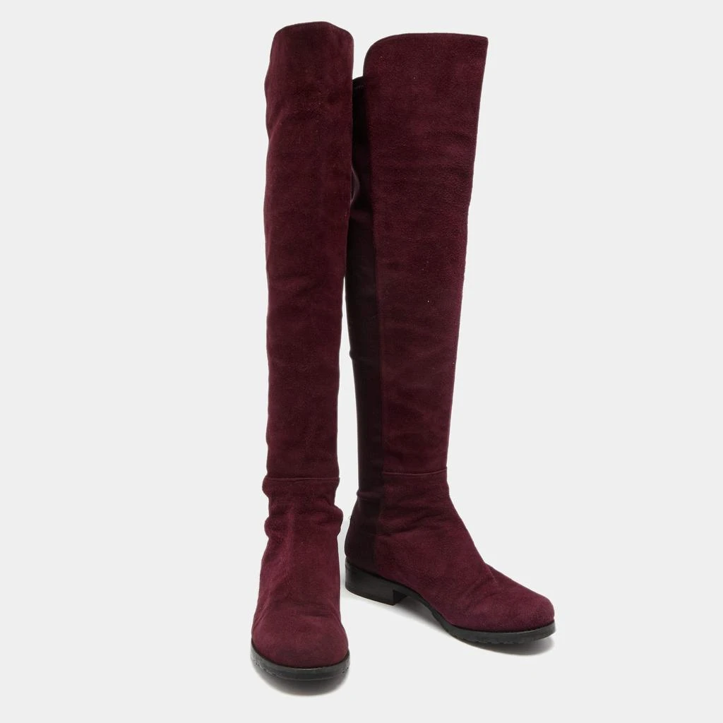 Stuart Weitzman Stuart Weitzman Burgundy Suede Knee Length Boots Size 34.5 5