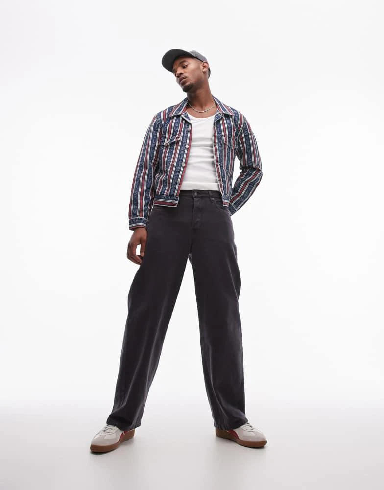 Levi's Levi's Embarcadero station stripe logo denim jacket relaxed boxy fit in mid blue 3