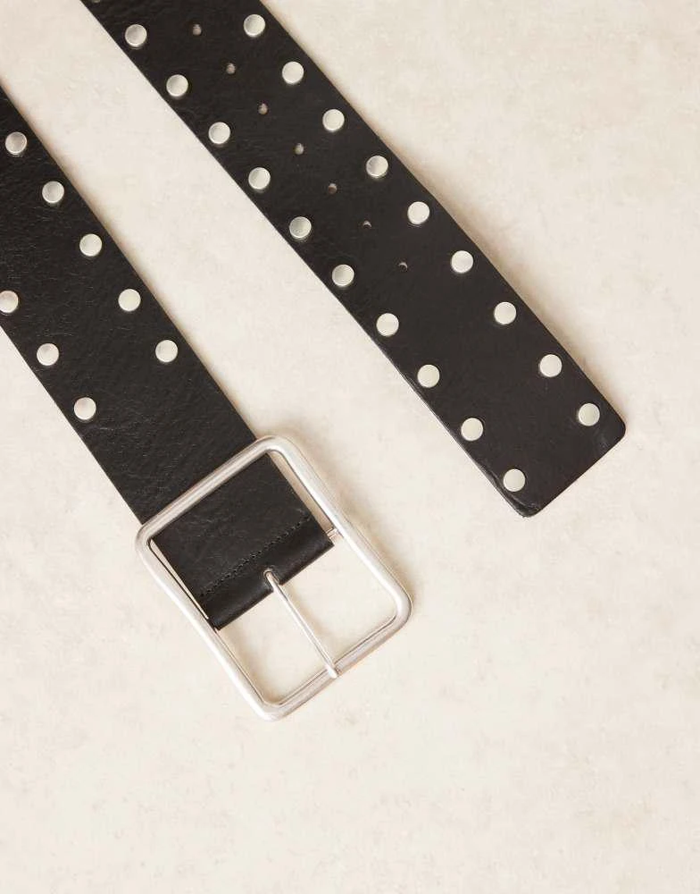 Free People Free People hex studded leather hip belt in 