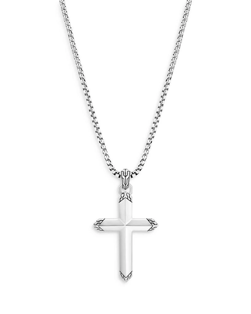 John Hardy Men's Sterling Silver Classic Chain Cross Pendant Necklace, 22" 3