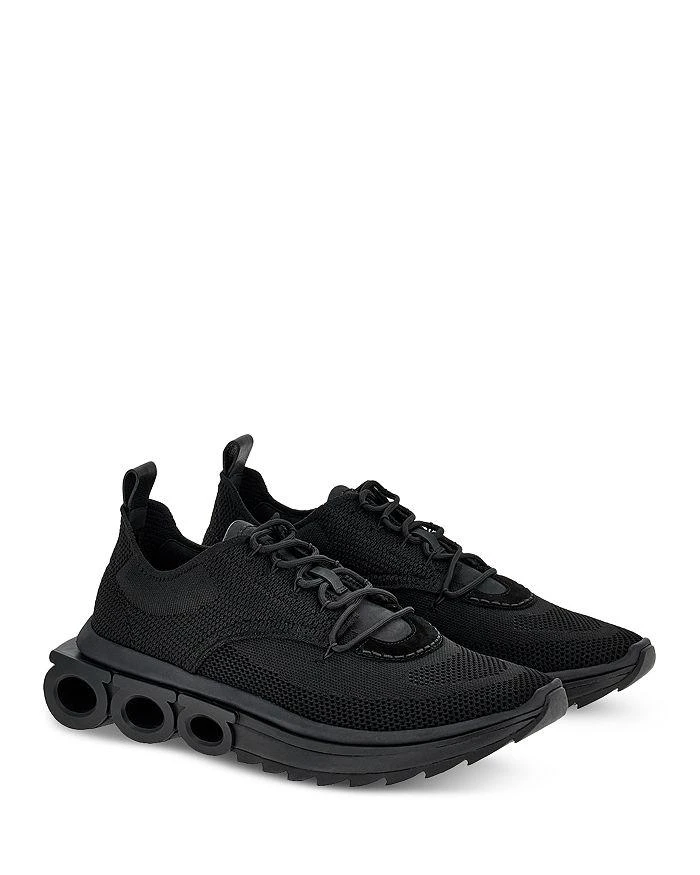 Salvatore Ferragamo Men's Nima Knit Lace Up Sneakers 3