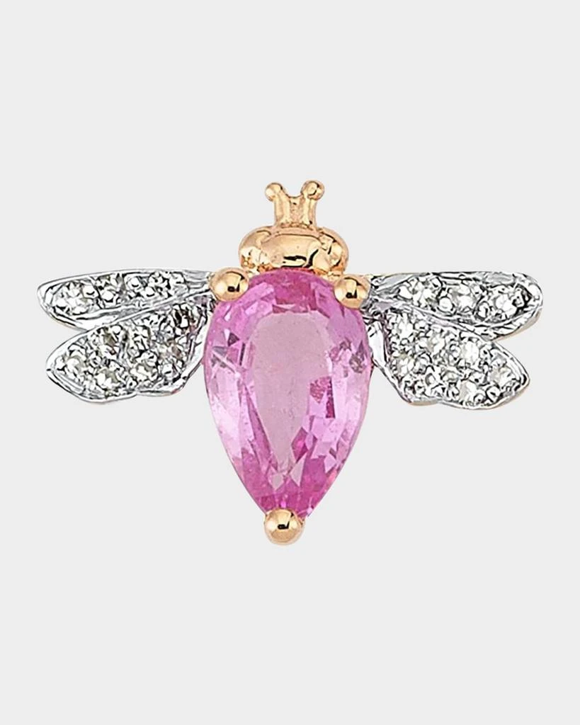 Bee Goddess Diamond and Pink Sapphire Bee Earring, Single 1