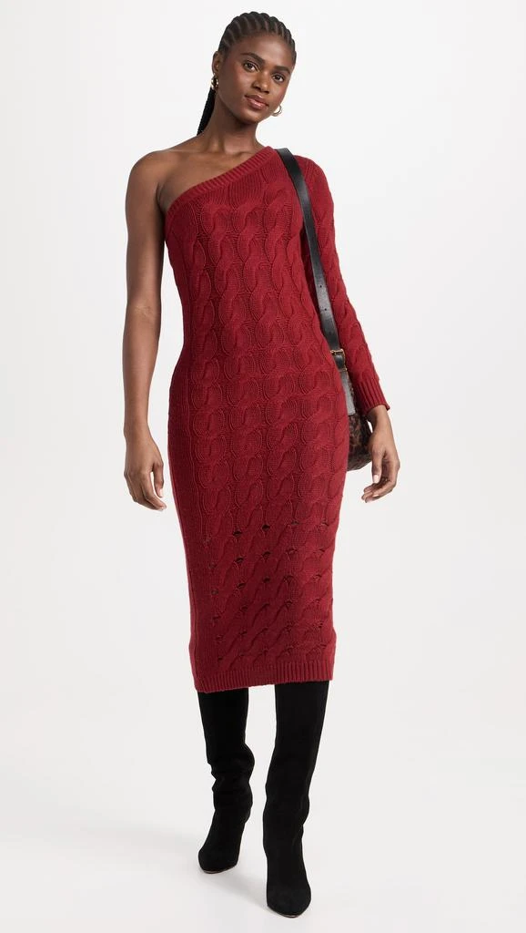 Naadam Wool Cashmere Statement Cable Asymmetrical Dress 4