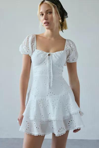 Kiss The Sky Kiss The Sky Xena Eyelet Lace Drop Waist Romper