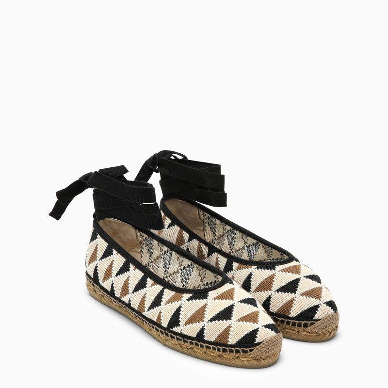CASTAÑER CARINA LOW ESPADRILLES IN MULTICOLOURED CROCHET