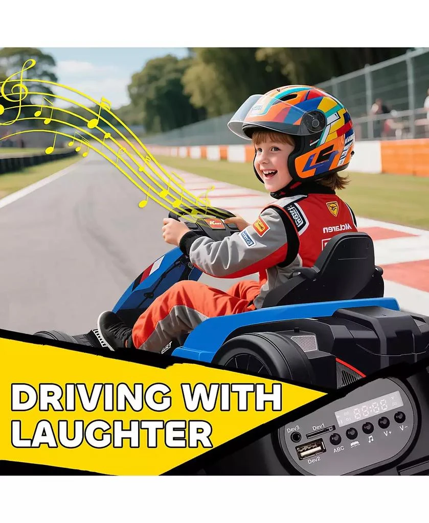 Qaba 24V Electric Go Kart, Kids Drift Kart with Dual 150W Motors, 9