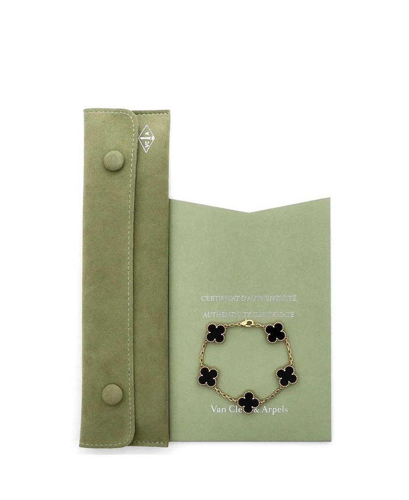 Pre-Owned Van Cleef
Arpels Vintage-like Alhambra 5 Motifs Bracelet 18K Gold and Onyx 4
