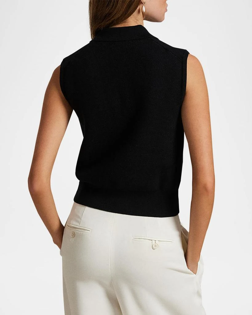 Ralph Lauren Cotton Cropped Sleeveless Polo Sweater 3