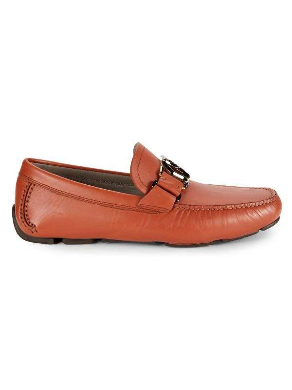 Salvatore Ferragamo Logo Leather Driving Loafers 1