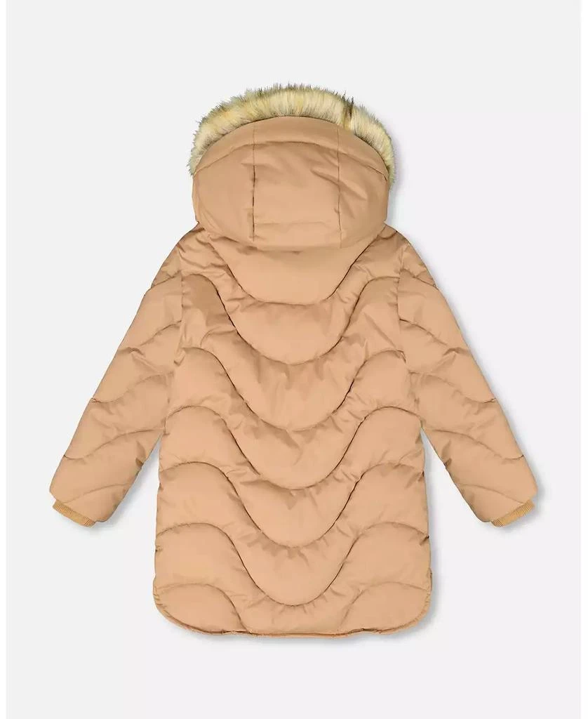 Deux par Deux Girl Long Wavy Quilt Puffy Winter Coat Chanterelle - Child 3