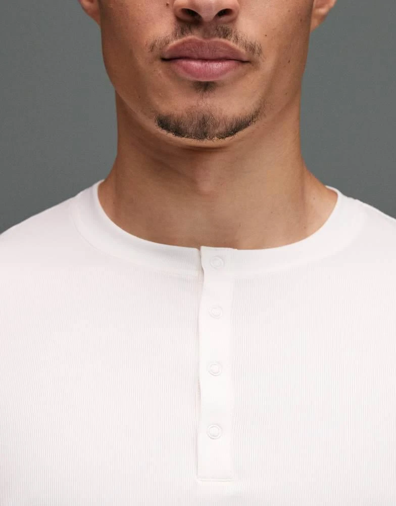 4505 4505 slim fit quick dry engineered rib long sleeve henley in off white 2