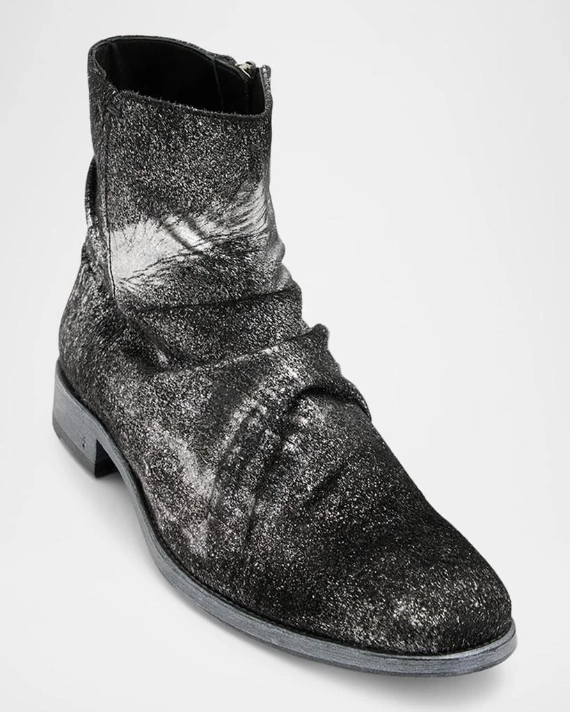 John Varvatos Men's Morrison Sharpei Foil-Sprayed Calf Hair Boots 2