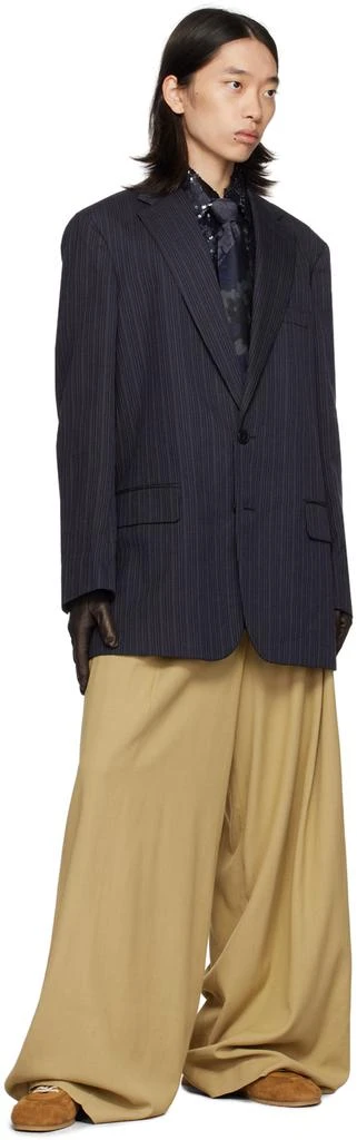 Dries Van Noten Navy Printed Tie 3