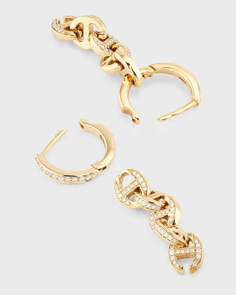 Hoorsenbuhs 18K Yellow Gold 5 Link Diamond Pave Drip Earrings 4