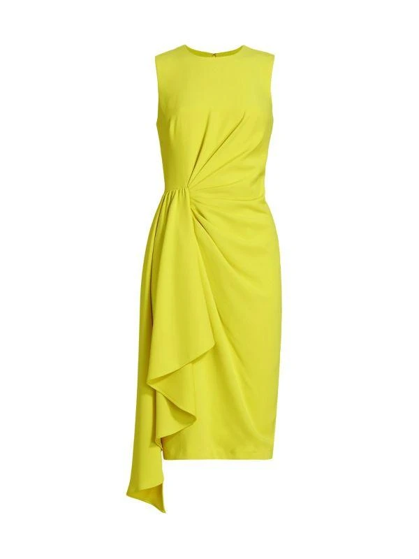 Badgley Mischka Pleated Side Drape Sheath Dress 6