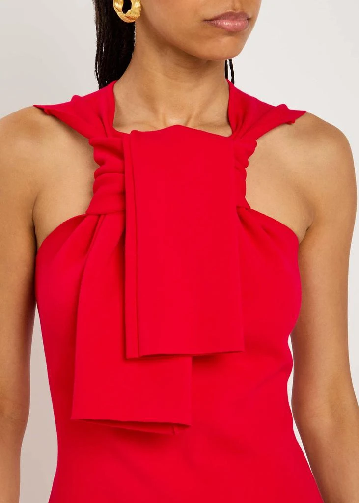 A.W.A.K.E MODE Chiffon and knit knotted-neckline midi dress 5