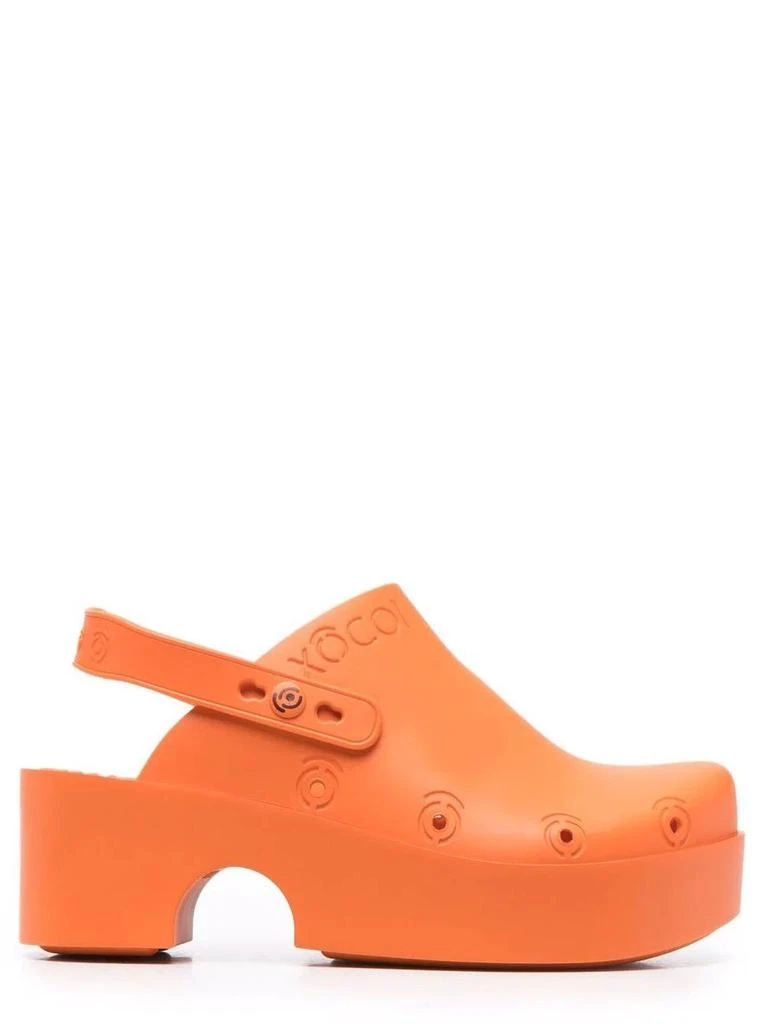 NA Embossed logo orange Clogs 1