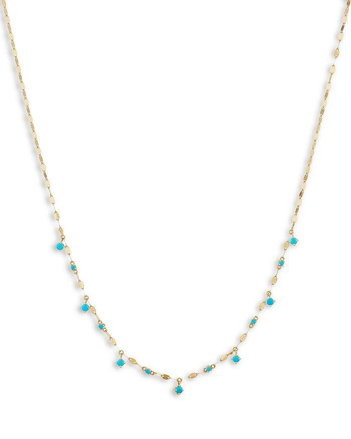 LANA Jewelry 14K Yellow Gold Turquoise Rain Collar Necklace, 18"