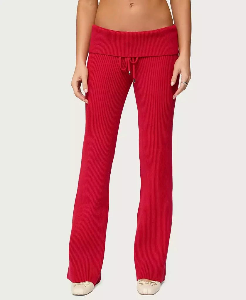 Edikted Women
s Adannah Foldover Ribbed Knit Pants