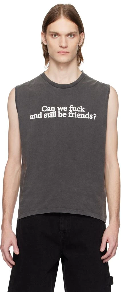 Carne Bollente SSENSE Exclusive Black Benefits With Friends Tank Top 1