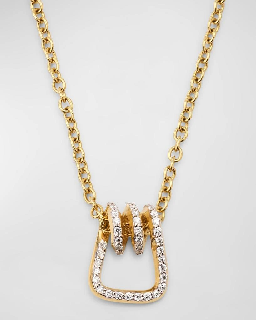 Walters Faith Huxley 18k Yellow Gold Diamond Coil Link Pendant Necklace 1