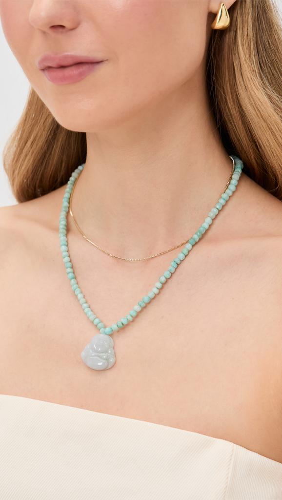 Jia Jia 14k Moonstone Happy Buddha Necklace