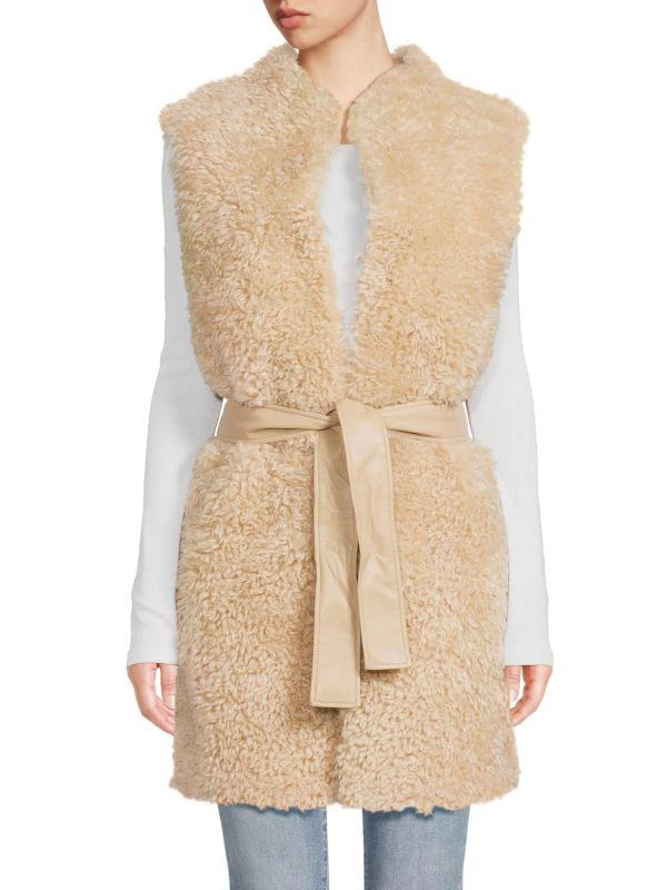 Calvin Klein Faux Fur Belted Vest 1