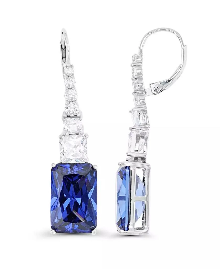 Macy
s Dangling Earrings in Sterling Silver with Tanzanite