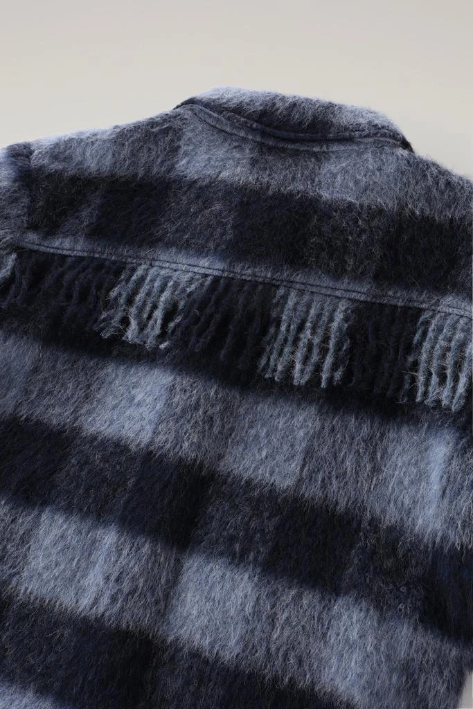 Woolrich Brushed Blended Wool Overshirt with Fringe - Women - Multicolor 3