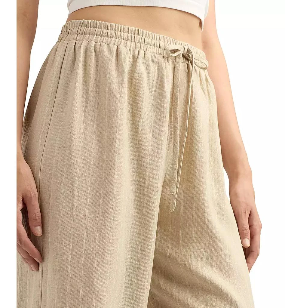BCX Juniors' Striped Drawstring-Waist Wide-Leg Pants 3