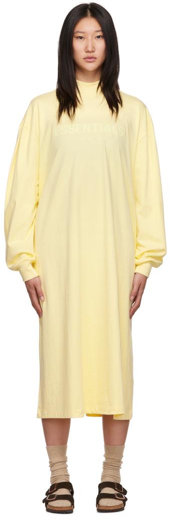 Fear of God ESSENTIALS Yellow Long Sleeve Midi Dress