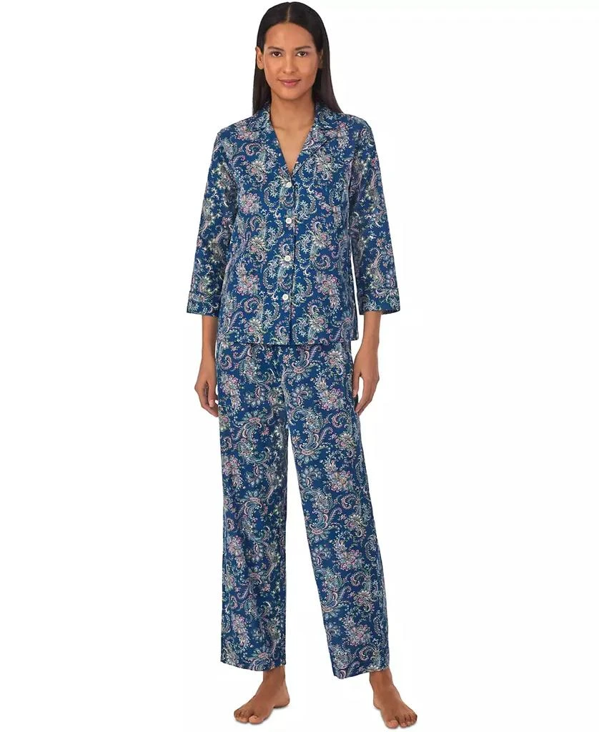 Ralph Lauren Women's 2-Pc. 3/4-Sleeve Printed Pajamas Set 4