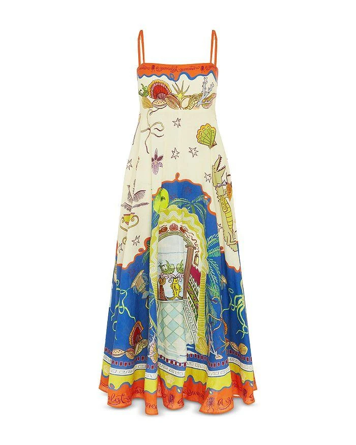 ALÉMAIS Linen Surrealist Sundress 4