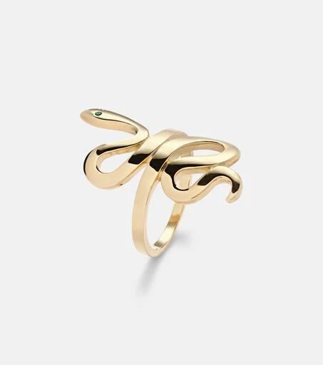 Ileana Makri 18kt gold ring with emeralds 4