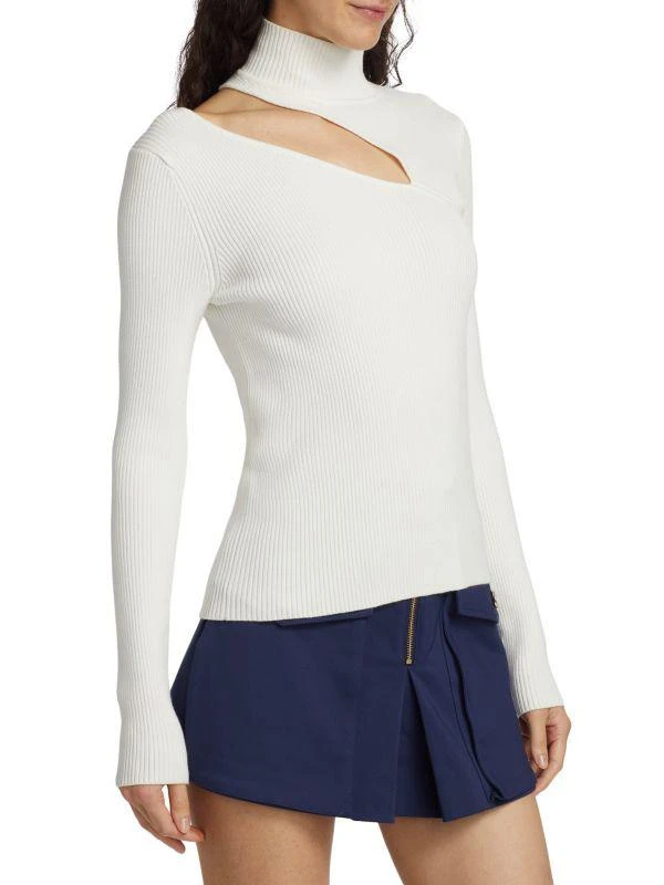 Ramy Brook Lexi Rib-Knit Slash Sweater 3