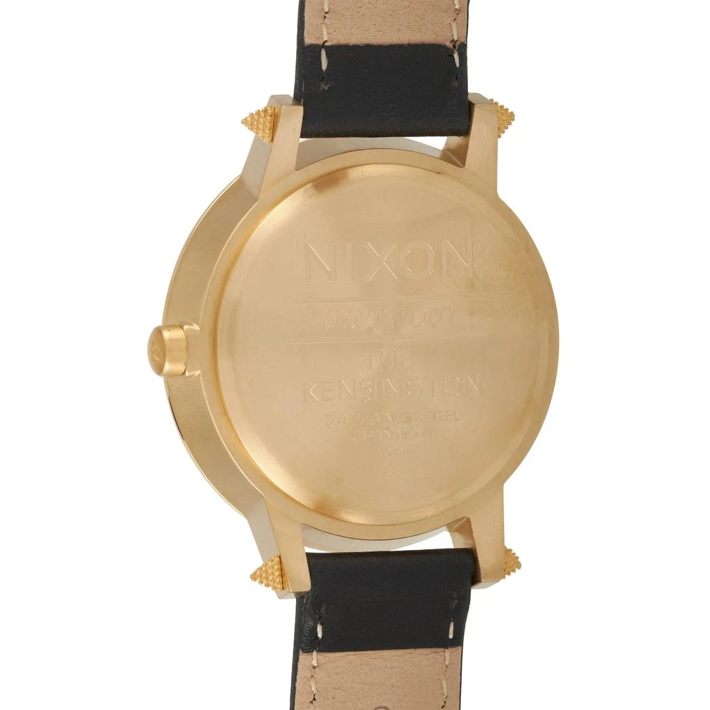 Nixon Kensington Leather 37mm Gold Tone Stainless Steel Artifact Watch A108 3148 2