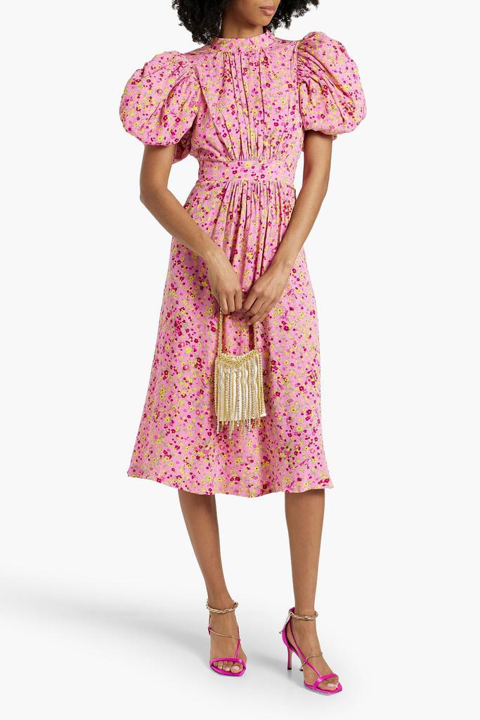 ROTATE Birger Christensen Floral-print jacquard midi dress