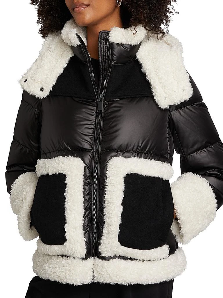 Mercer Collective Dana Mixed-Media Hooded Down Coat 7