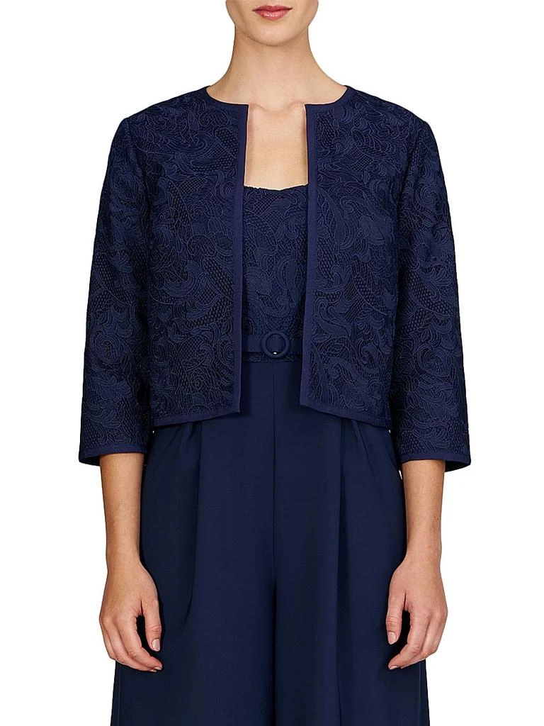 Kay Unger Harper Paisley Lace Crop Jacket 3