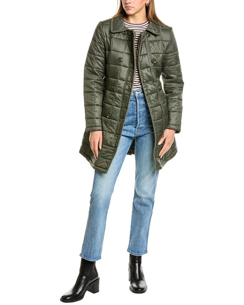 Sam Edelman Box Quilted Double-Breasted Trench Coat 1