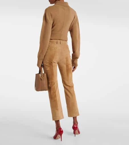 Joseph Coleman cropped suede straight pants 3
