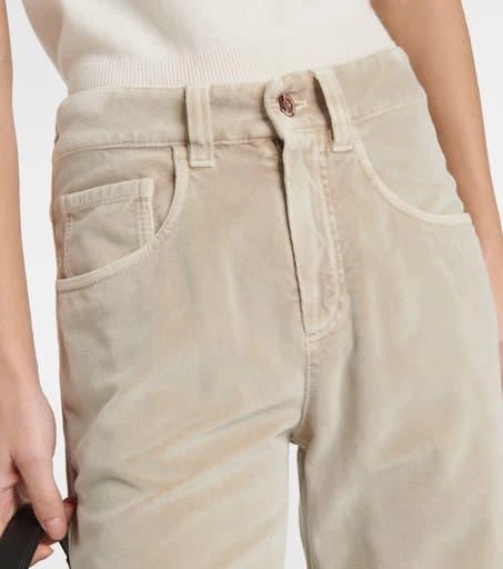 Brunello Cucinelli Mid-rise cotton velvet straight pants 4