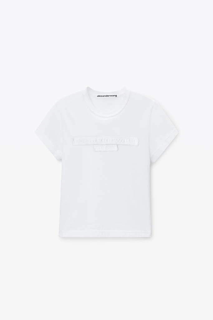 Alexander Wang Distressed Logo Shrunken Tee in Cotton Jersey 2