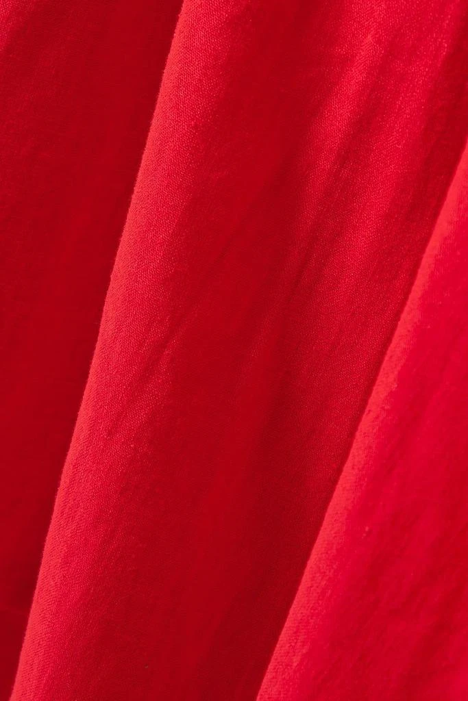 Farm Rio One-shoulder cutout linen-blend midi dress 4