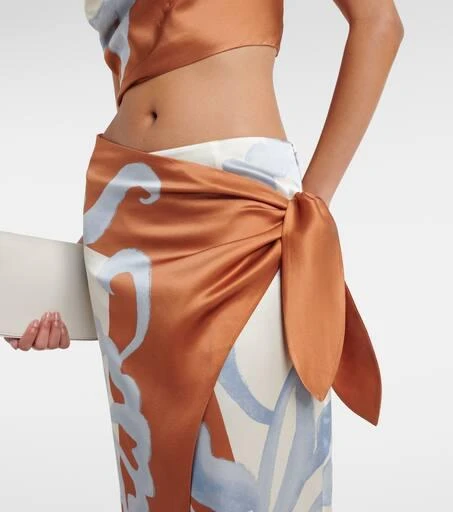 SIR. Sorrento printed silk wrap skirt 4